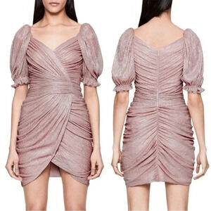 Jonathan Simkhai Nina Plisse metallic mini dress